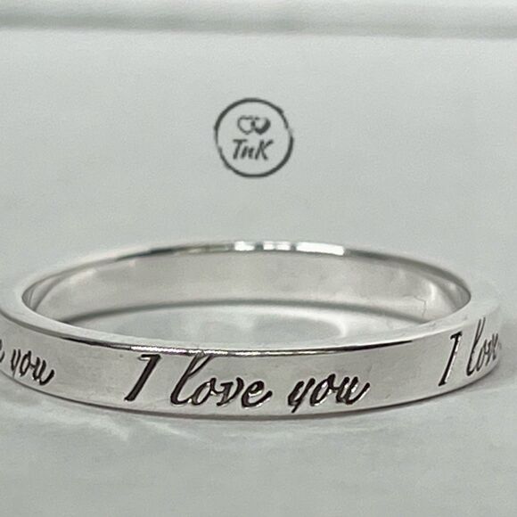 Tiffany Retired Notes "I Love You" Ring - Sterling Silver - Size 8.5 - Picture 11 of 16